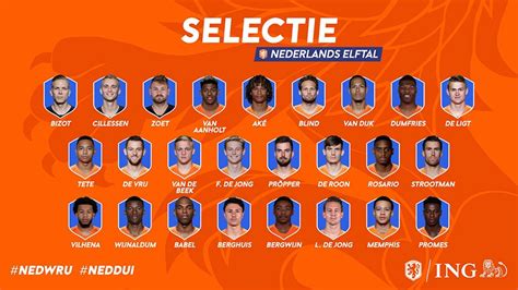 nederlands elftal selectie
